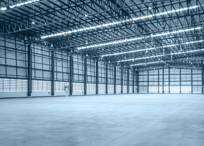 Warehouse interior with racking