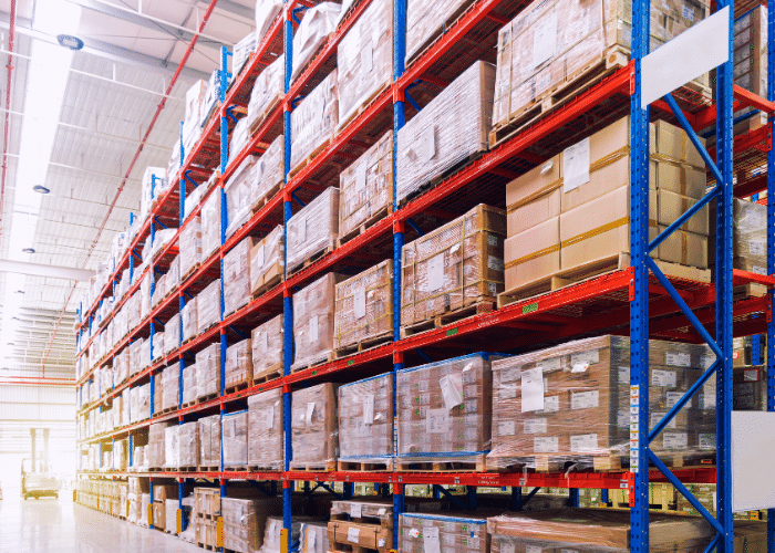 Warehouse team installing racking systems