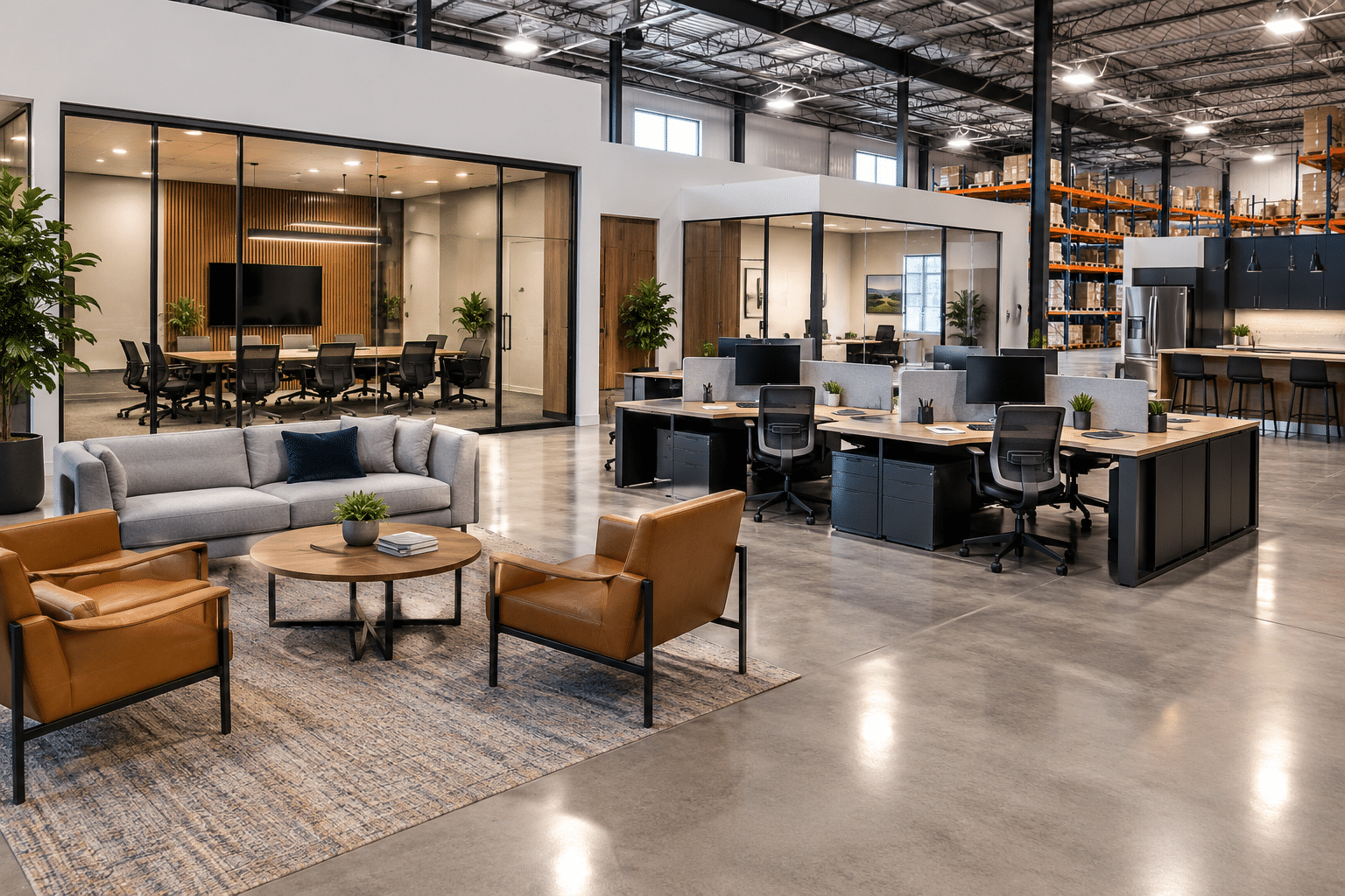 Warehouse office workstations and furniture